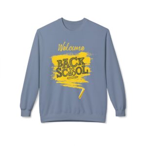 Welcome Back to School Yellow Unisex Midweight Soft Style Fleece Crewneck Sweatshirt - Image 50