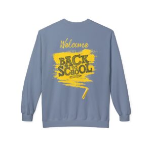 Welcome Back to School Yellow Unisex Midweight Soft Style Fleece Crewneck Sweatshirt - Image 51