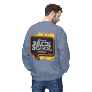 Welcome Back to School on Wooden Unisex Midweight Soft Style Fleece Crewneck Sweatshirt - Image 49