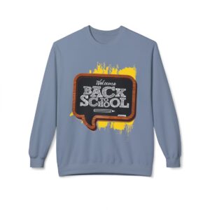 Welcome Back to School on Wooden Unisex Midweight Soft Style Fleece Crewneck Sweatshirt - Image 50