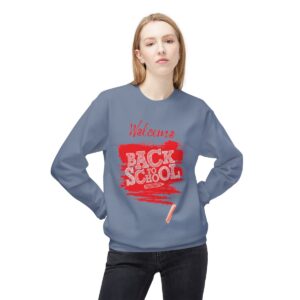 Welcome Back to School Red Unisex Midweight Soft Style Fleece Crewneck Sweatshirt - Image 55