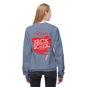 Welcome Back to School Red Unisex Midweight Soft Style Fleece Crewneck Sweatshirt - Image 58