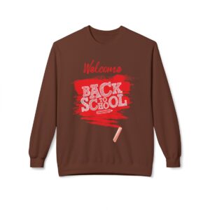 Welcome Back to School Red Unisex Midweight Soft Style Fleece Crewneck Sweatshirt - Image 14