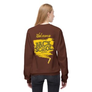 Welcome Back to School Yellow Unisex Midweight Soft Style Fleece Crewneck Sweatshirt - Image 17