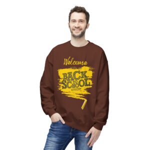 Welcome Back to School Yellow Unisex Midweight Soft Style Fleece Crewneck Sweatshirt - Image 18