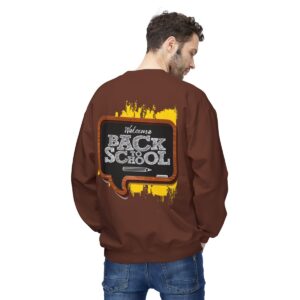 Welcome Back to School on Wooden Unisex Midweight Soft Style Fleece Crewneck Sweatshirt - Image 13
