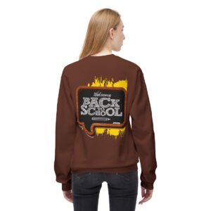 Welcome Back to School on Wooden Unisex Midweight Soft Style Fleece Crewneck Sweatshirt - Image 17