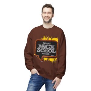 Welcome Back to School on Wooden Unisex Midweight Soft Style Fleece Crewneck Sweatshirt - Image 18