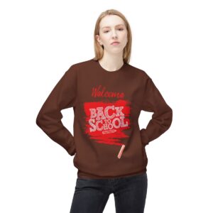 Welcome Back to School Red Unisex Midweight Soft Style Fleece Crewneck Sweatshirt - Image 13