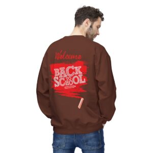 Welcome Back to School Red Unisex Midweight Soft Style Fleece Crewneck Sweatshirt - Image 18