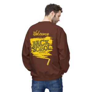 Welcome Back to School Yellow Unisex Midweight Soft Style Fleece Crewneck Sweatshirt - Image 13