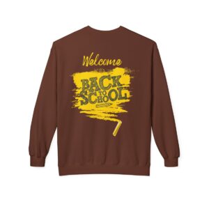 Welcome Back to School Yellow Unisex Midweight Soft Style Fleece Crewneck Sweatshirt - Image 15