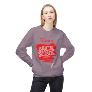 Welcome Back to School Red Unisex Midweight Soft Style Fleece Crewneck Sweatshirt - Image 73