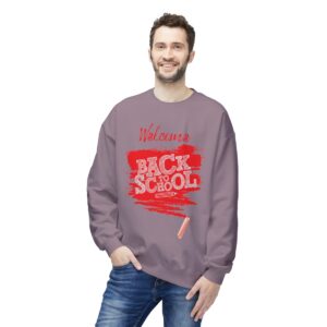 Welcome Back to School Red Unisex Midweight Soft Style Fleece Crewneck Sweatshirt - Image 77