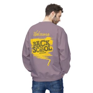 Welcome Back to School Yellow Unisex Midweight Soft Style Fleece Crewneck Sweatshirt - Image 73