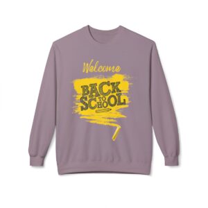 Welcome Back to School Yellow Unisex Midweight Soft Style Fleece Crewneck Sweatshirt - Image 74