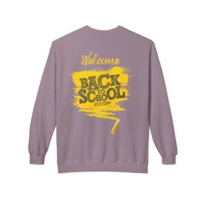 Welcome Back to School Yellow Unisex Midweight Soft Style Fleece Crewneck Sweatshirt - Image 75