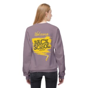 Welcome Back to School Yellow Unisex Midweight Soft Style Fleece Crewneck Sweatshirt - Image 77