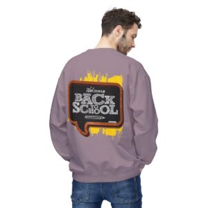 Welcome Back to School on Wooden Unisex Midweight Soft Style Fleece Crewneck Sweatshirt - Image 73