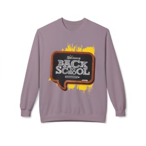 Welcome Back to School on Wooden Unisex Midweight Soft Style Fleece Crewneck Sweatshirt - Image 74