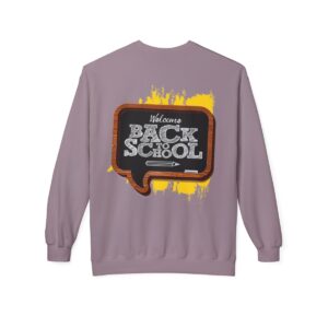 Welcome Back to School on Wooden Unisex Midweight Soft Style Fleece Crewneck Sweatshirt - Image 75
