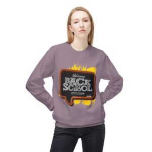 Welcome Back to School on Wooden Unisex Midweight Soft Style Fleece Crewneck Sweatshirt - Image 76