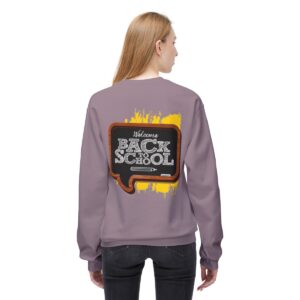 Welcome Back to School on Wooden Unisex Midweight Soft Style Fleece Crewneck Sweatshirt - Image 77