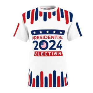 Presidential 2024 Election Stripes T-Shirt - Cut & Sew Tee (AOP) - Image 2