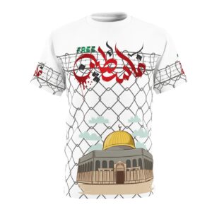Free Gaza, Free Palestine - Unisex Cut & Sew Tee (AOP) - Image 2