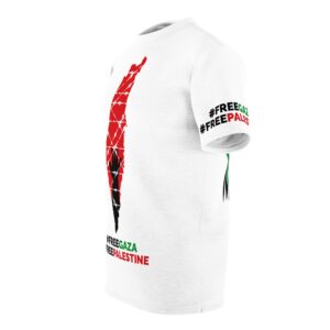 Stop War in Palestine - Unisex Cut & Sew Tee (AOP) - Image 4