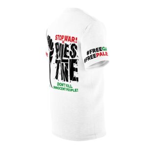 Stop War in Palestine - Unisex Cut & Sew Tee (AOP) - Image 5