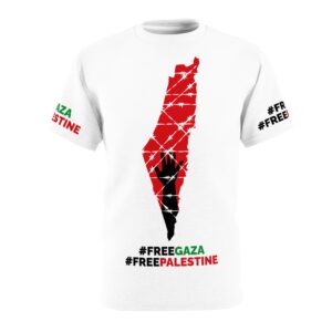 Stop War in Palestine - Unisex Cut & Sew Tee (AOP) - Image 2