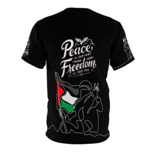 Peace in Your Heart and Freedom in Your Soul - Unisex Cut & Sew Tee (AOP) - Image 3
