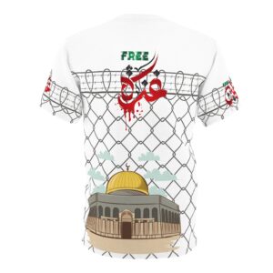 Free Gaza, Free Palestine - Unisex Cut & Sew Tee (AOP) - Image 3