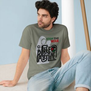 Stop The War, Free Palestine - Unisex Organic Staple T-Shirt (Eco-friendly) - Image 1