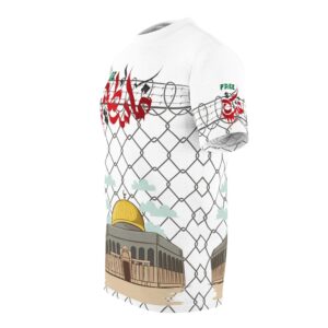 Free Gaza, Free Palestine - Unisex Cut & Sew Tee (AOP) - Image 4