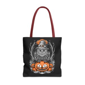 Halloween Scary Owl on Pumpkin All-Over Print Tote Bag: Spooky and Stylish - Image 22