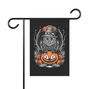 Halloween Scary Owl on Pumpkin Garden & House Banner - Image 7