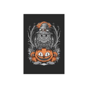 Halloween Scary Owl on Pumpkin Garden & House Banner - Image 9