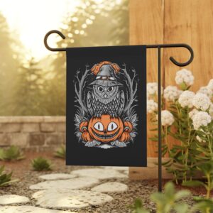 Halloween Scary Owl on Pumpkin Garden & House Banner - Image 6