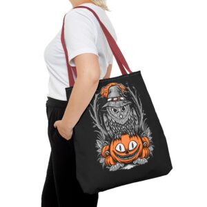 Halloween Scary Owl on Pumpkin All-Over Print Tote Bag: Spooky and Stylish - Image 21