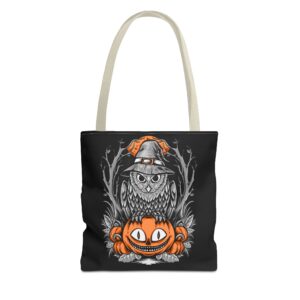Halloween Scary Owl on Pumpkin All-Over Print Tote Bag: Spooky and Stylish - Image 38