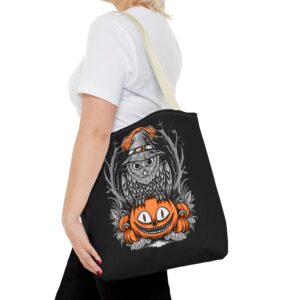 Halloween Scary Owl on Pumpkin All-Over Print Tote Bag: Spooky and Stylish - Image 41