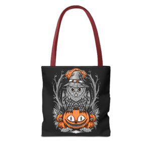 Halloween Scary Owl on Pumpkin All-Over Print Tote Bag: Spooky and Stylish - Image 15