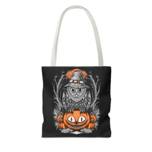 Halloween Scary Owl on Pumpkin All-Over Print Tote Bag: Spooky and Stylish - Image 27