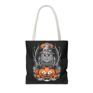 Halloween Scary Owl on Pumpkin All-Over Print Tote Bag: Spooky and Stylish - Image 31