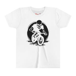 Halloween Cycling Skeleton - Youth Short Sleeve Tee - Image 3