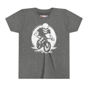 Halloween Cycling Skeleton - Youth Short Sleeve Tee - Image 5