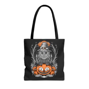 Halloween Scary Owl on Pumpkin All-Over Print Tote Bag: Spooky and Stylish - Image 10