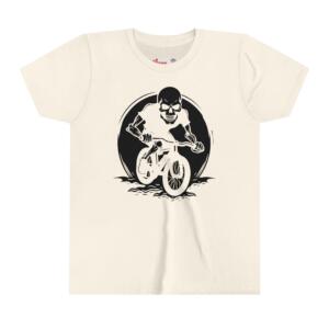 Halloween Cycling Skeleton - Youth Short Sleeve Tee - Image 7